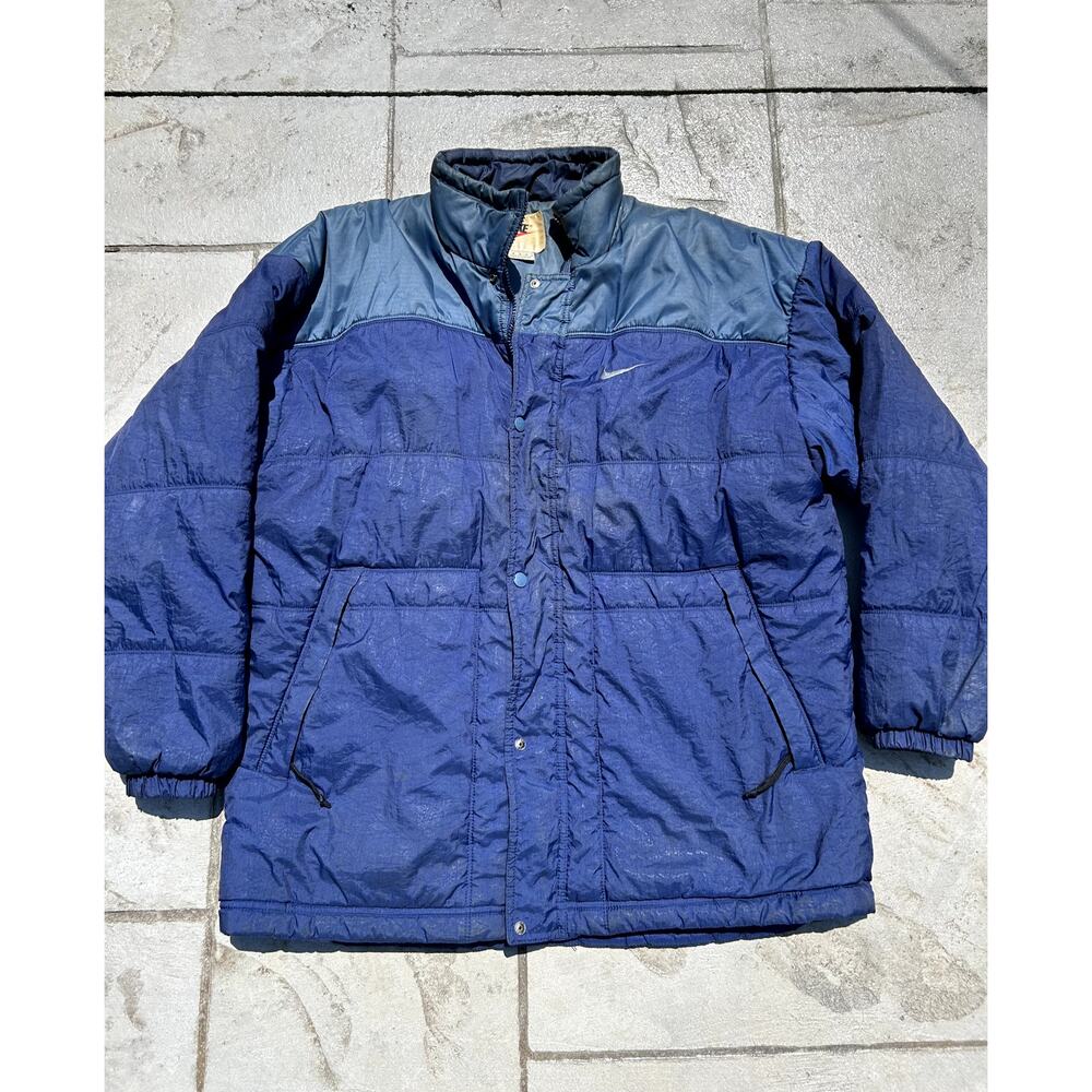 90s Nike Vintage Blue Puffer Jacket - Used Condition